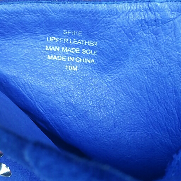 Jeffrey Campbell Blue Suede Spike Boots Size 10 - Picture 7 of 7